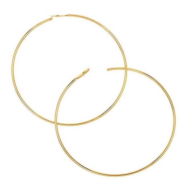 Earring Findings, Beading Hoops 1 1/4 Inch, Gold Plated (10 Pairs)