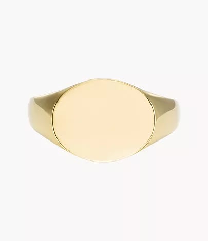 Ellis Gold-Tone Stainless Steel Signet Ring