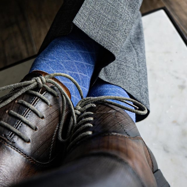 Royal Blue Diamonds - A Royal Blue Sock with a Contrasting Diamond Pattern