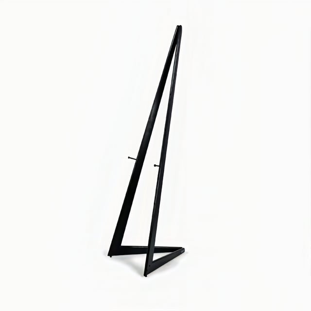 Wood Easel For Floor Display, Adjustable Pegs, 9 Height Settings - Black