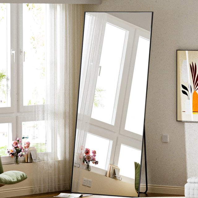 Full Length Mirror, 71"x26" Standing Hanging or Leaning Against Wall Floor Mirrors Body Dressing Wall-Mounted for Living Room, - AliExpress 