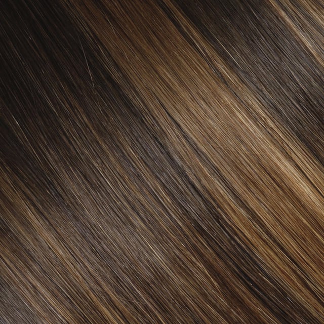 Silk Seam™ Clip-In, Rooted Mochachino Chocolate/Dark Honey