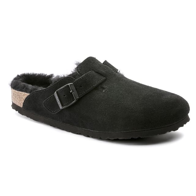 Boston Shearling Suede Leather-Shearling Black
