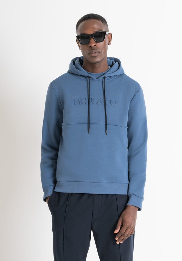 SUDADERA CON CAPUCHA RELAXED FIT DE TEJIDO SOSTENIBLE DE MEZCLA DE ALGODÓN CLARO