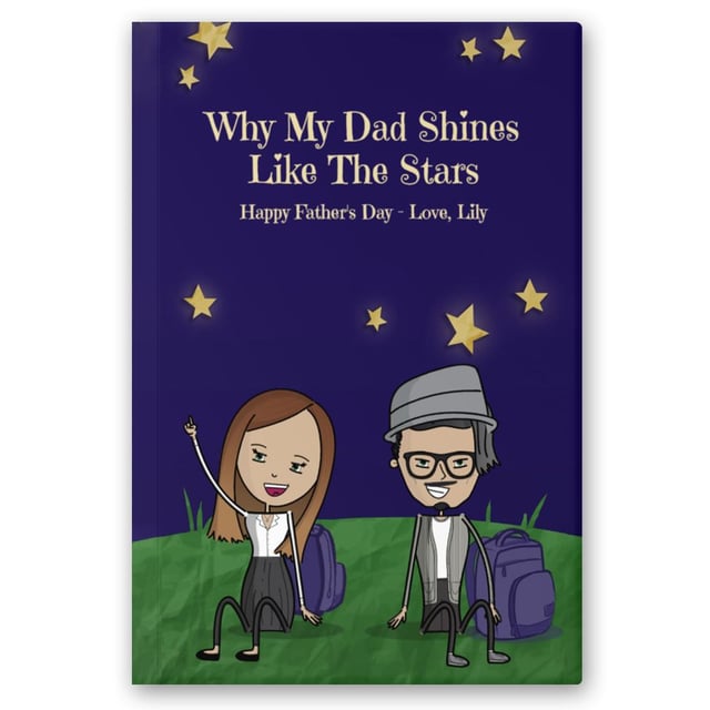Personalized Father's Day Book - Stargazing Dad - Custom Father's Day, Birthday Gift for Dad