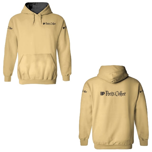 Peets Coffee logo 3D Hoodies restaurant 3D Hoodies Kids's XL Mustard sold by FOOD LOVERS | SKU 481430852 | Printerval