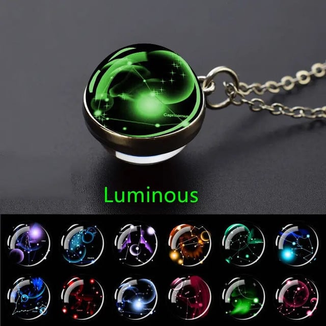 Glow-in-the-Dark Zodiac Pendant Necklace