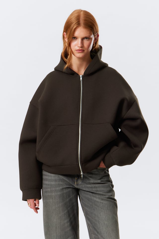Oversized Scuba Zip-Hoodie