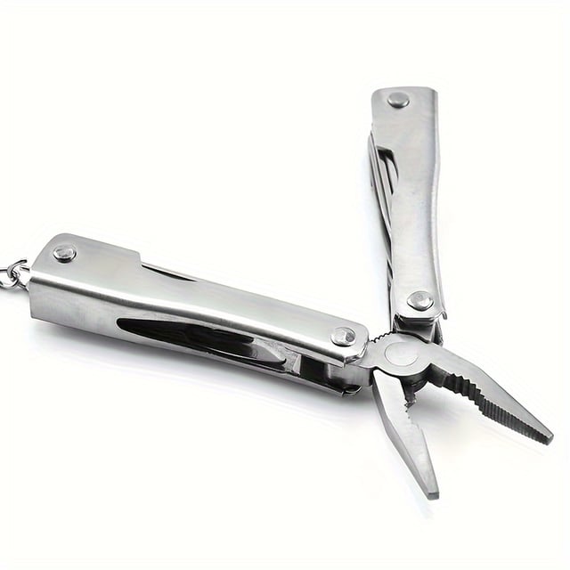 RYFLENS Heavy-Duty Stainless Steel Multi-Functional Foldable Pliers - Portable Camping Tool with Ergonomic Grip, Compact Design for Outdoor Hiking, Home Repairs & DIY Projects, 2.55in/6.5cm, Sleek Metallic Finish, Robust Construction, Camping Accessories, Hiking Gear, Durable Construction