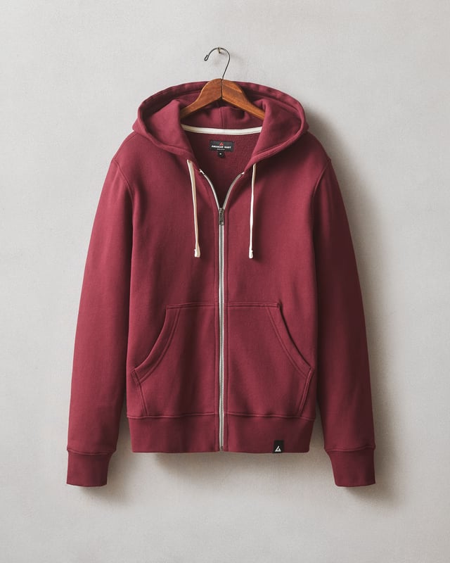 Men's Midweight Full Zip - Zinfandel