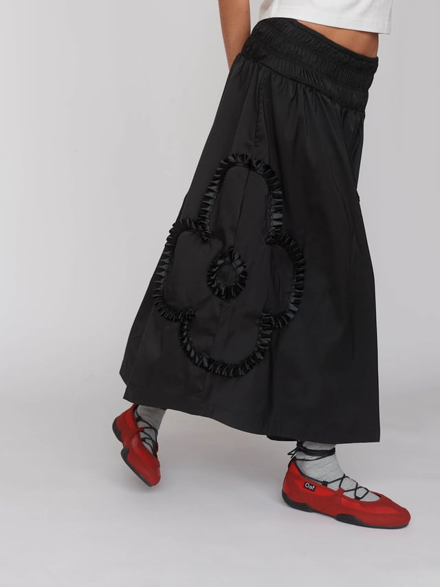 Flower Shirred Skirt