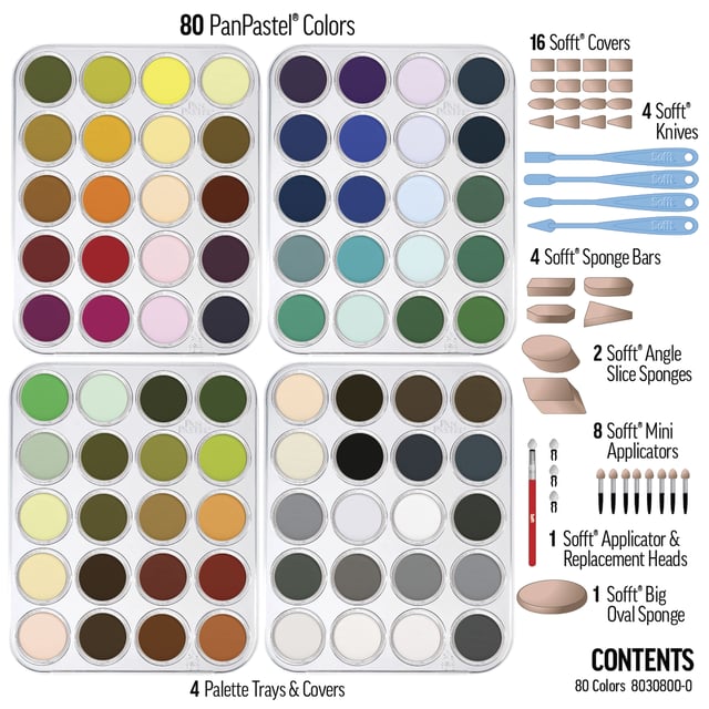 PanPastel Artists’ Painting Pastels Set - Assorted Colors, Set of 80