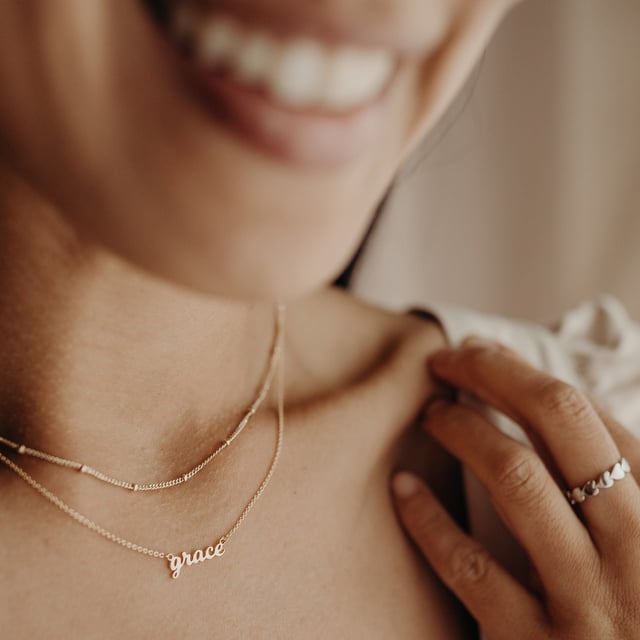 Personalized Script Nameplate Necklace