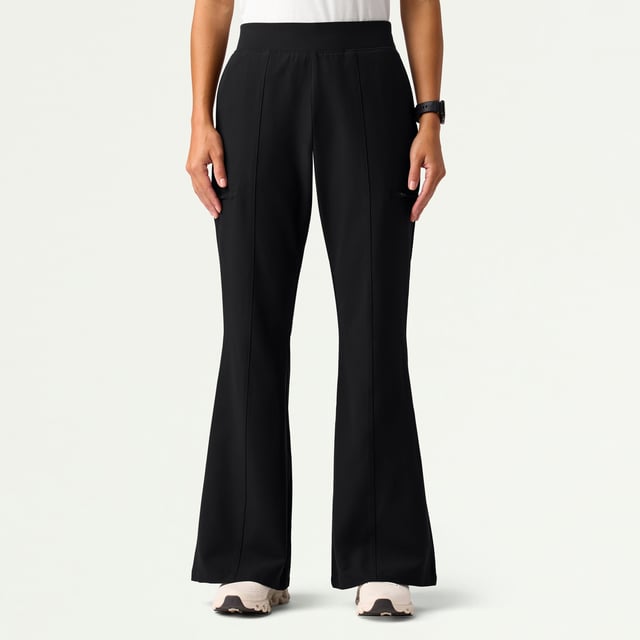 Harper Slim High Waisted Scrub Pant - Black