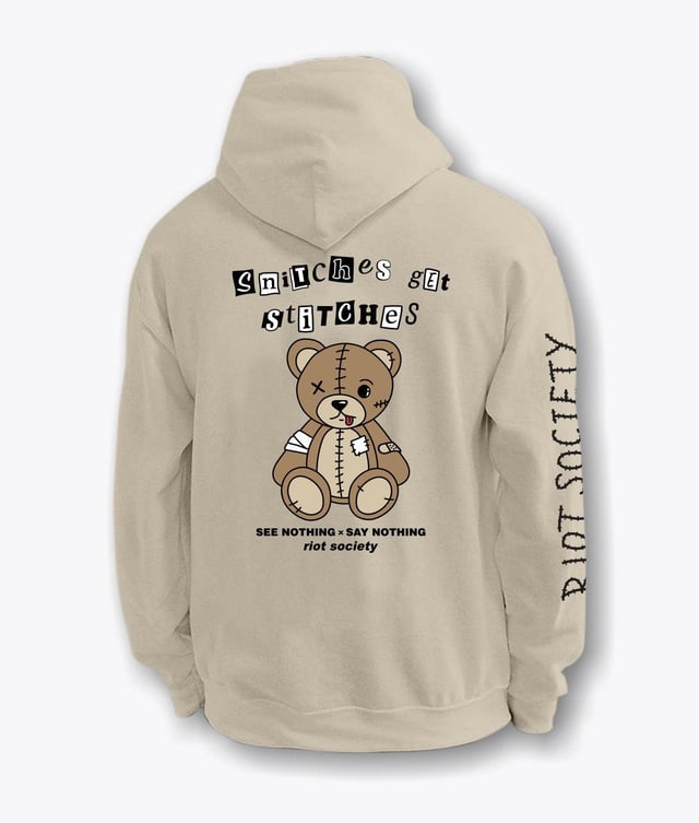 Snitches Get Stitches Teddy Mens Hoodie