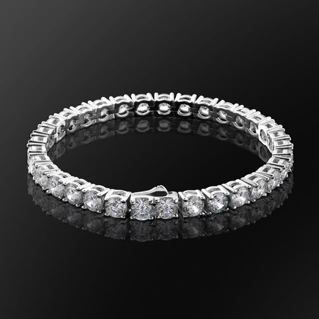 5mm White Gold/14K Gold Womens CZ Diamond Tennis Bracelet KRKC