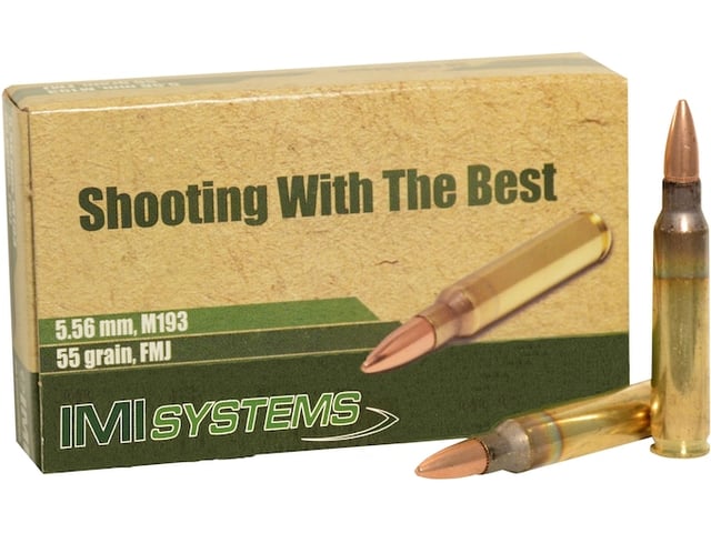IMI Ammunition 5.56x45mm NATO 55 Grain M193 Full Metal Jacket (FMJ) Case of 1200 (40 Boxes of 30)