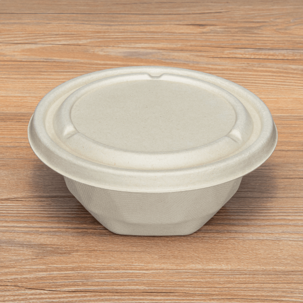 Karat Earth Bagasse Flat Lid for 16-24 oz Bagasse Take Out Bowl, Round - 500 pcs