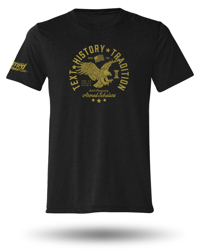 ARMED SCHOLAR TEXT, HISTORY, AND TRADITION TEE - BLACK
