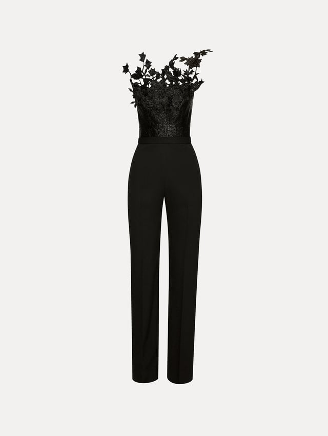 Metallic Cherry Blossom Embroidered Jumpsuit