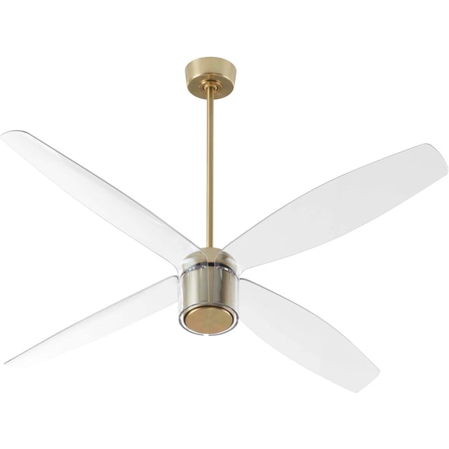 Samaran 60 inch Aged Brass with Clear Acrylic Blades Ceiling Fan