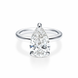 4 ct. Pear Diamond Solitaire Ring in 14k White Gold