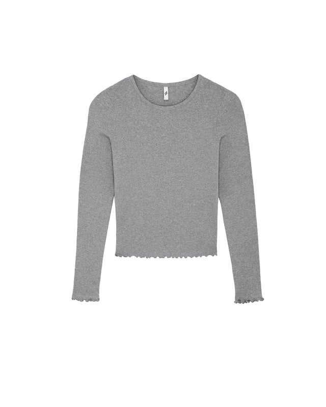 The Frilly Long Sleeve: Cotton Jersey Grey