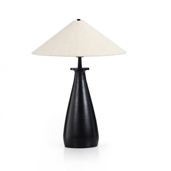 Innes Matte Black Table Lamp with Tapered Shade