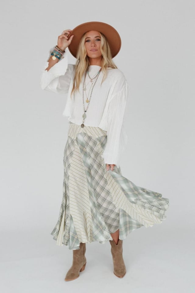 Twirl With Us Maxi Skirt - Sage