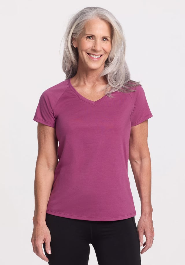 Mia V Neck - Jam Berry