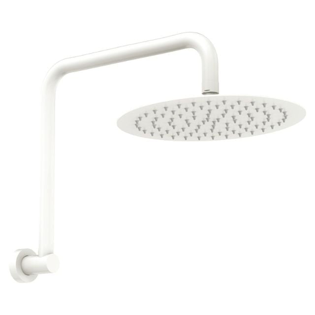 Fienza Kaya Gooseneck Shower Arm Set Matte White