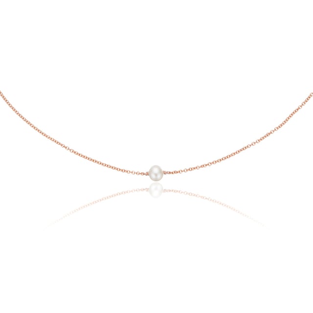 Rose Gold Single Pearl Choker