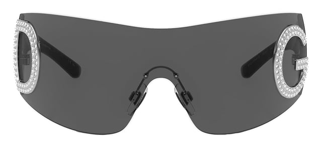 Dolce & Gabbana DG 2298B 05/87 Shield Metal Black Sunglasses with Grey Lens
