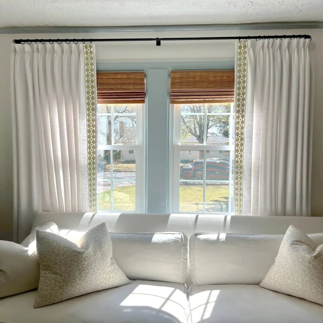 Liz Linen Curtains with Border Trim (Sold per Pair)