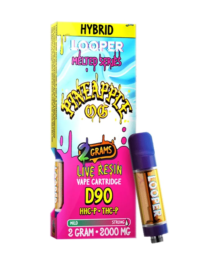 Pineapple OG Looper Melted Series THC-P+D90-THC+HHC-P Live Resin Vape Cartridge 2G