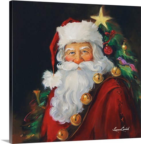 Santa Portrait Stretched Canvas Print