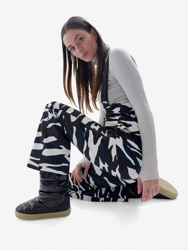W SNOW BIB - Zebra