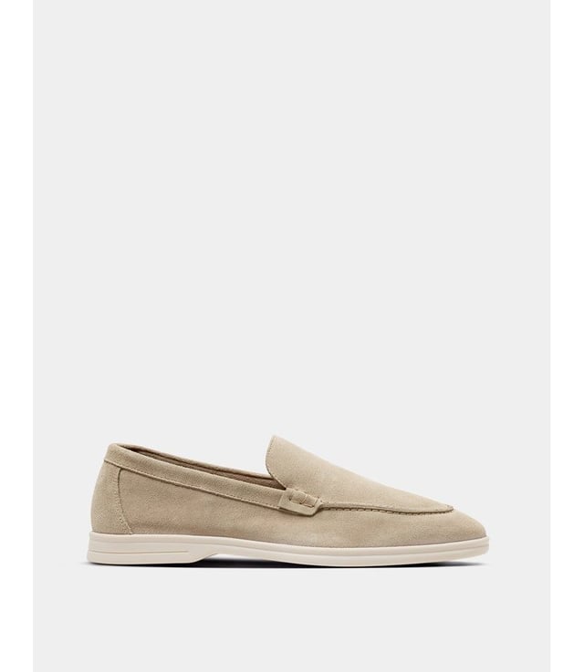 Stone Italian Suede Loafer