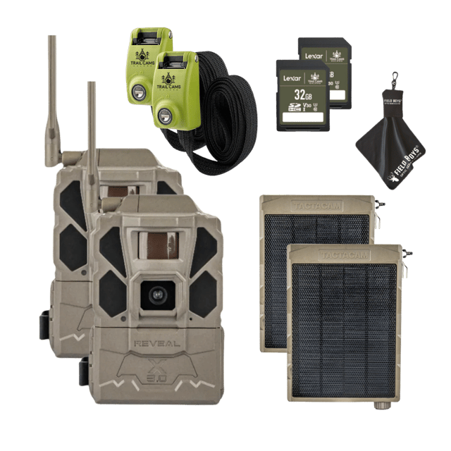 Buy 2 & Save! TACTACAM REVEAL X GEN 3.0  with Solar Panels, and SD Cards