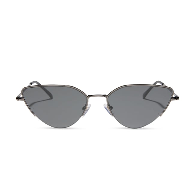 fairfax - shiny gunmetal + solid grey sunglasses
