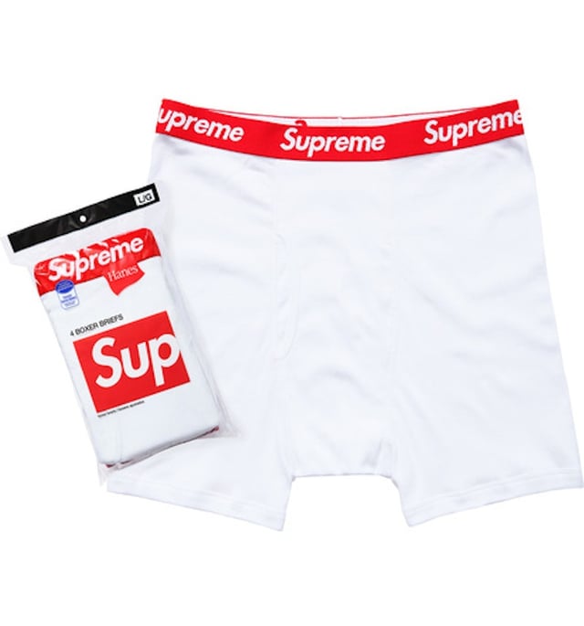 Supreme Hanes Boxer Briefs (4 Pack) White