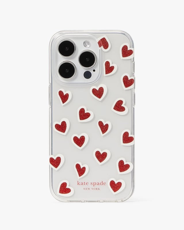 Hearts Glitter iPhone 14 Pro Case