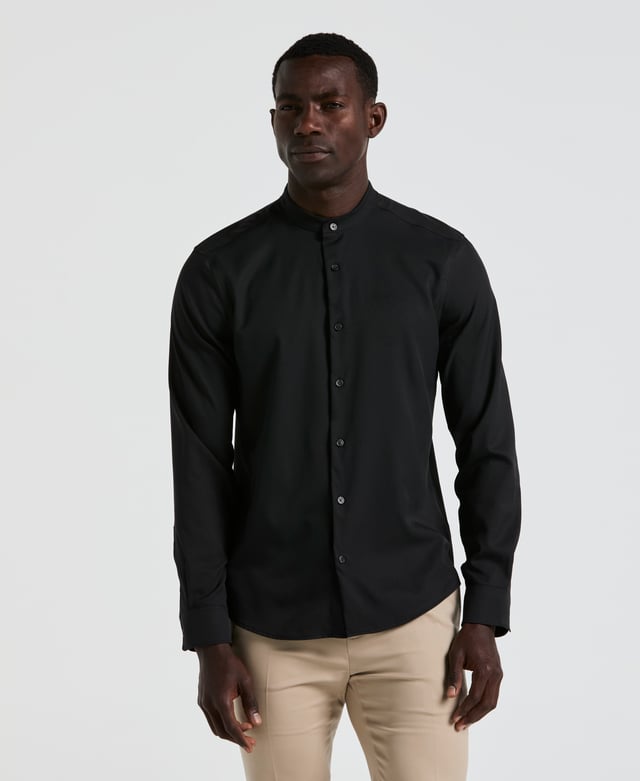 Untucked Total Stretch Slim Fit Banded Collar Shirt