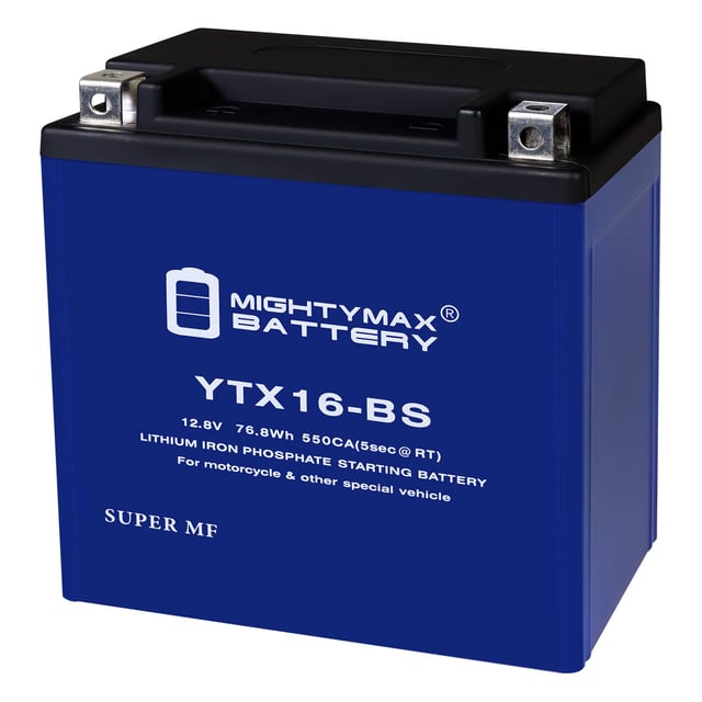 Mighty Max Battery YTX16-BSLIFEPO4 - 12 Volt 14 AH, 360 CCA, Lithium Iron Phosphate (LiFePO4) Battery
