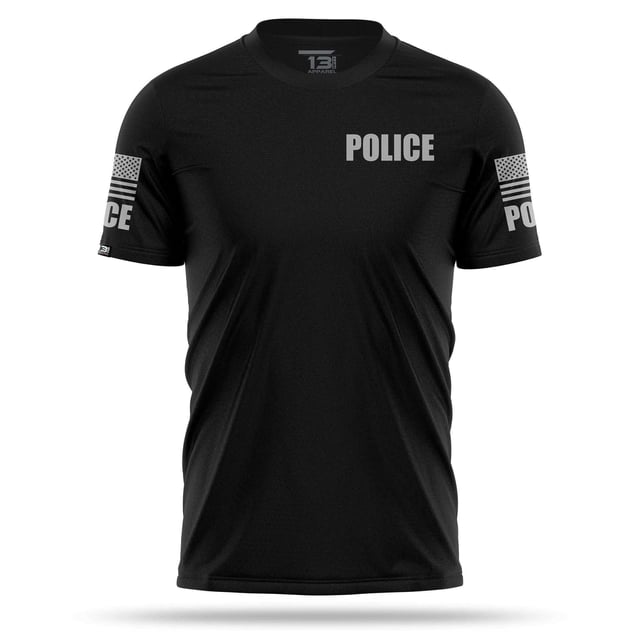 [POLICE] Men's Performance Shirt [BLK/GRY]