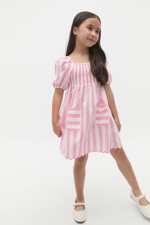 Stripe Scallop Dress