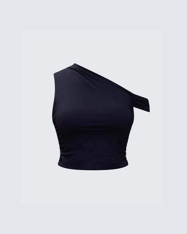 Eirene Black Asymmetrical Top