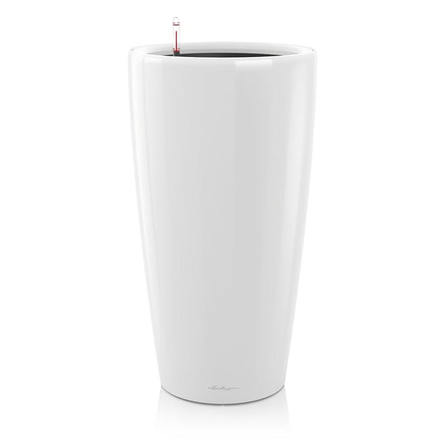Lechuza Rondo 32 (13"D) Self Watering Planter - White High-Gloss