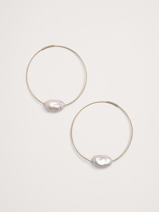 Telaio Baroque Pearl Hoop Earrings by Aureus + Argent