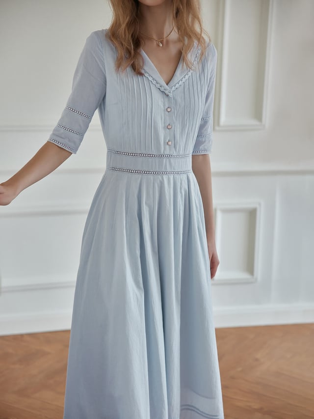Fiona 100% Cotton Emerald Green Midi Dress